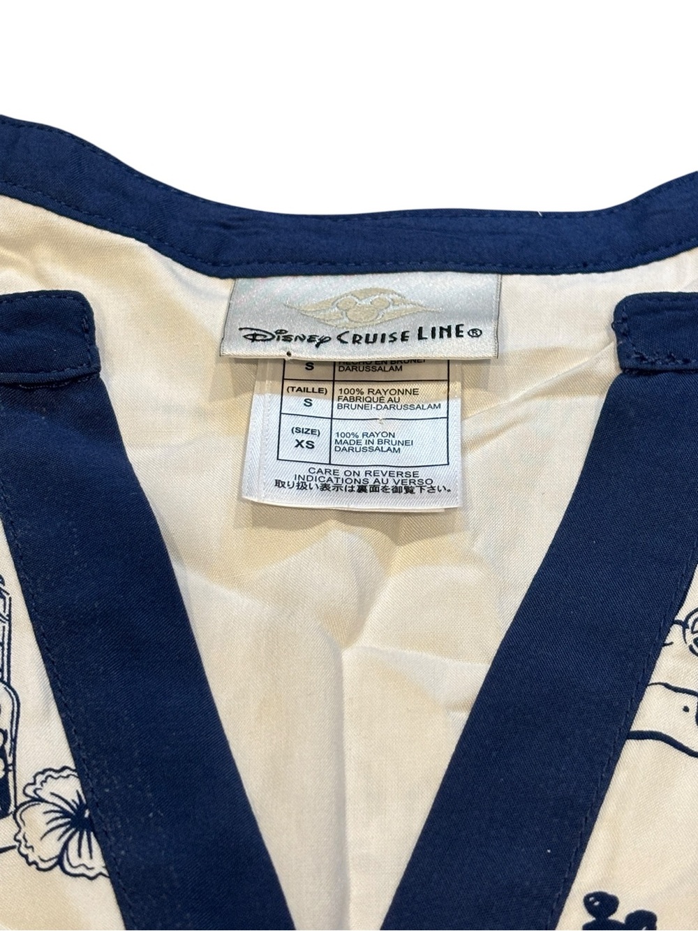 Disney Cruise Line Castaway Cay Dress XS White Navy Sleeveless Lined Resort - Picture 4 of 7